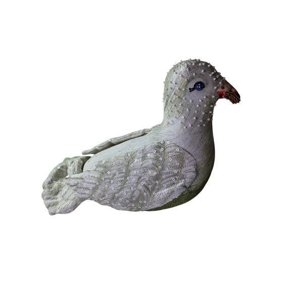 NEW John Derian Dove Sparkling Beaded Target 15"x 8" Plush Pillow NWT - Picture 1 of 10